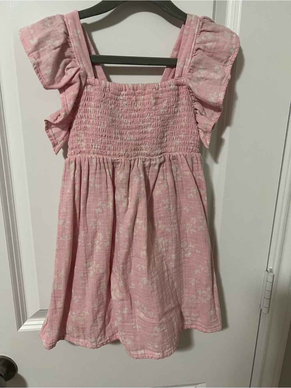 Cat & Jack Pink Smocked Flutter-Sleeve Dress